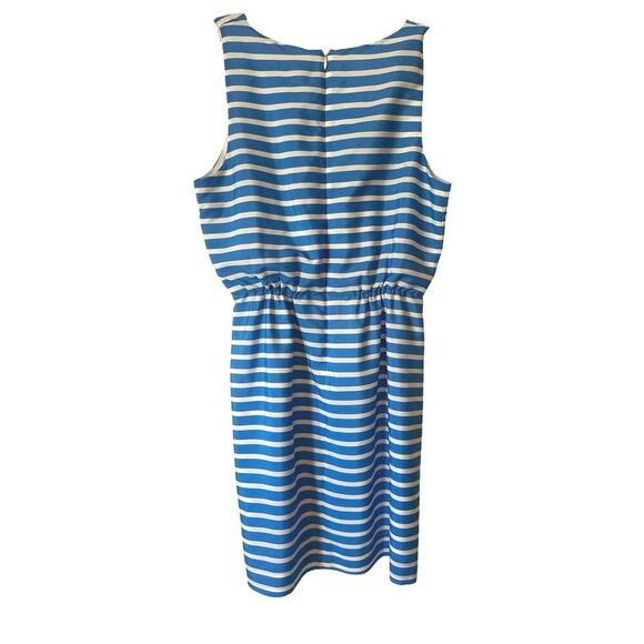 J.Crew Blue White Striped Nautical Sleeveless Dress Size 8 | Lined Elastic Waist - Picture 2 of 5